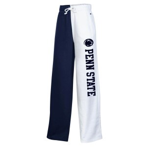 women's sweatpants navy/white Penn State and Athletic Logo down left leg